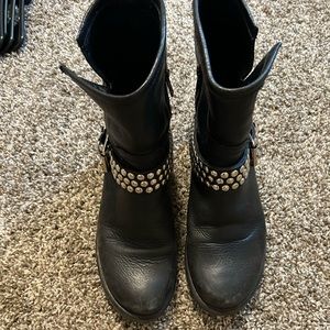 Vintage Steve Madden Black Studded Leather Boots